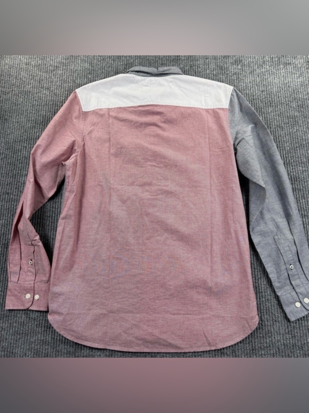 NWT Tommy Hilfiger Shirt Mens S Color Block Striped Long Sleeve Pastel size: S - Picture 4 of 6